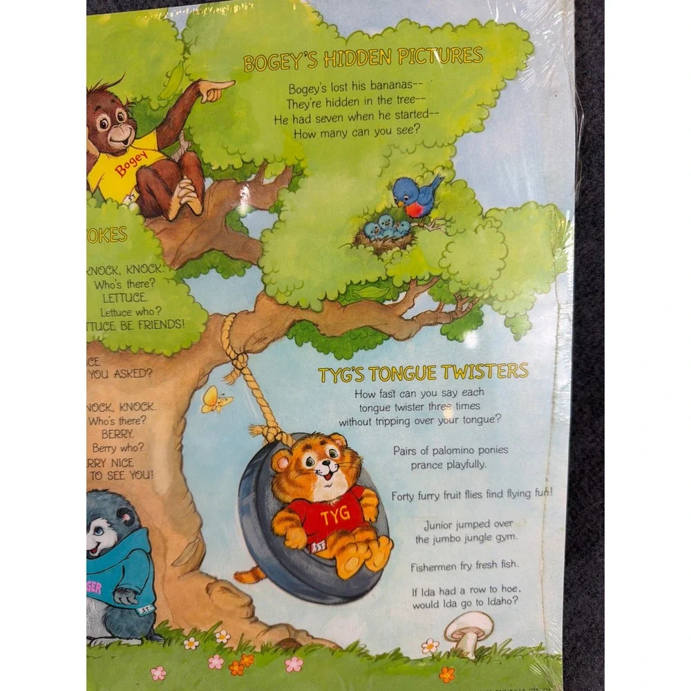 Ambassador Activity Place Mats Kids 10 Pack Green Vintage 1980s Woodland Animals